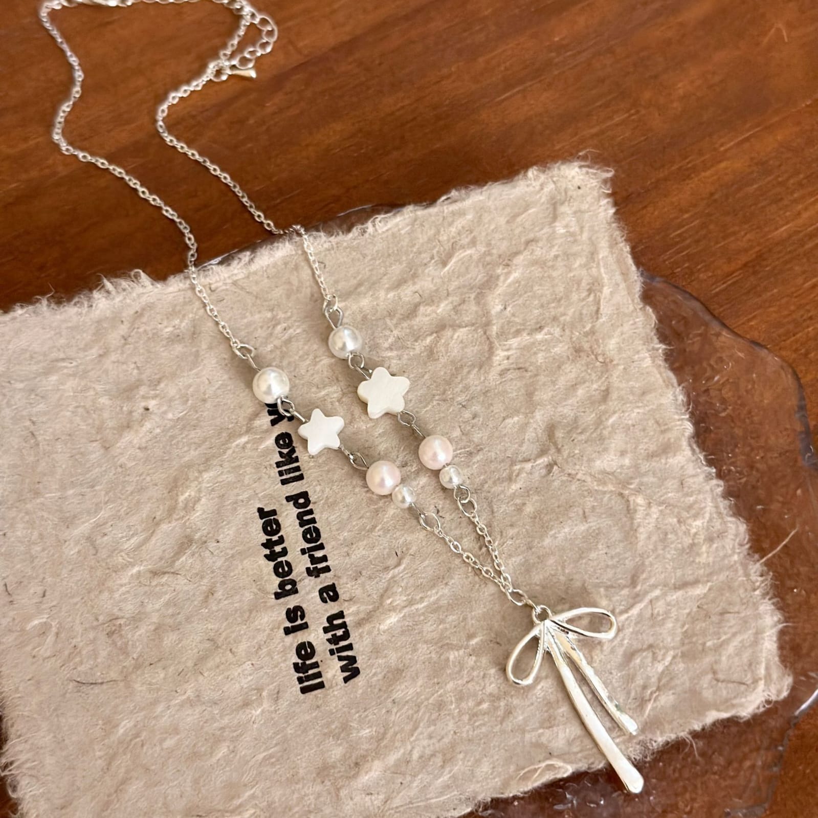 Pearl Star Bow Necklace ⭐🎀